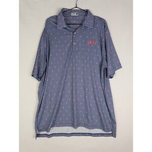 Genteal Golf Polo Shirt Mens XL Ole Miss Vaught Society Golf Cup Allover Print
